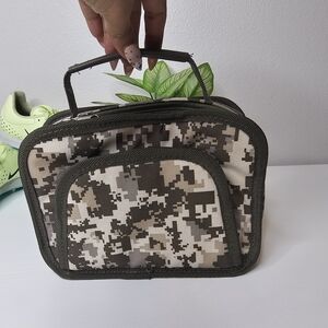 Avon Digital Camo Hard-Shell Case – Compact Travel Pouch w/ Handle Lunch Bag
